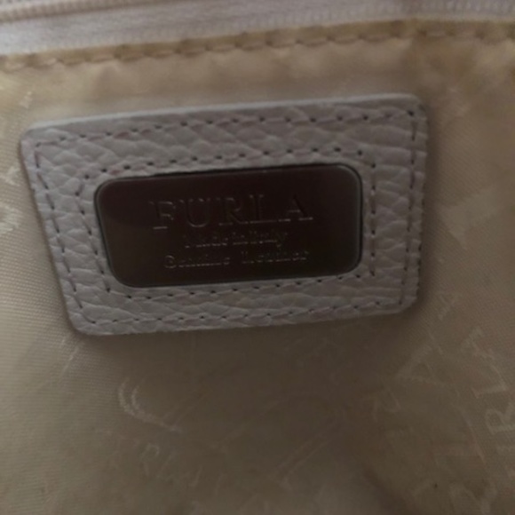 Furla White Shoulder Bag with Snakeskin Straps - Picture 9 of 14